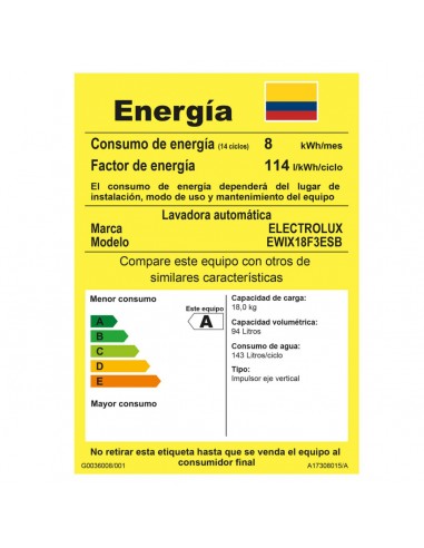 Lavadora Electrolux 18kg Carga...