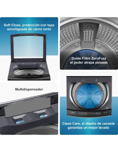 Lavadora Mabe 18 Kg Carga Superior Propela Diamond Gray LMA8120WDGAB0 4