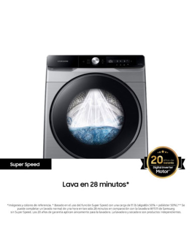 Lavadora Samsung 22 Kg Carga Frontal Panel Multicontrol Gris WF22C6400AP/CO 7