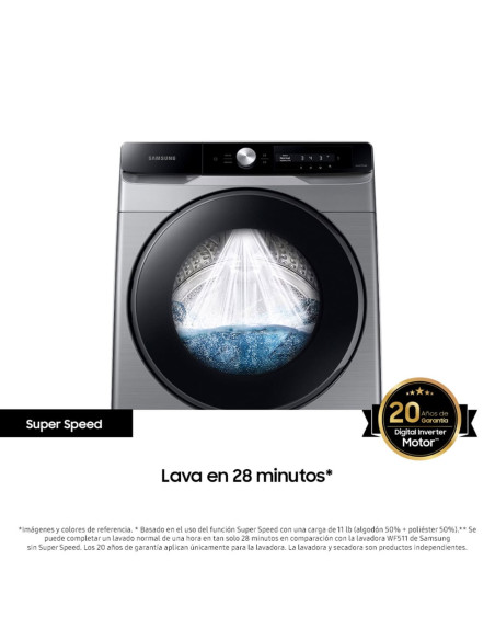 Lavadora Samsung 22 Kg Carga Frontal Panel Multicontrol Gris WF22C6400AP/CO 7