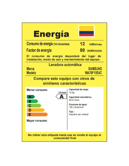Lavadora Samsung 17 Kg Carga Superior Ecobubble WA70F17E7CCO 11