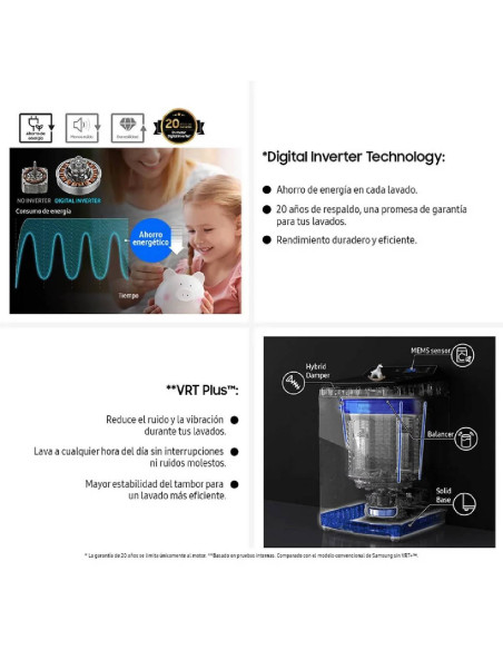 Lavadora Samsung 17 Kg Carga Superior Ecobubble WA70F17E7CCO 12