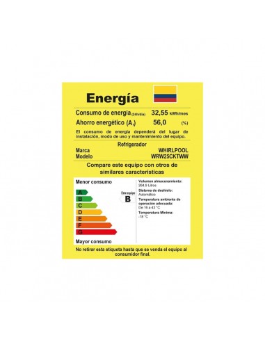 Nevera Whirlpool 262 Litros No Frost...