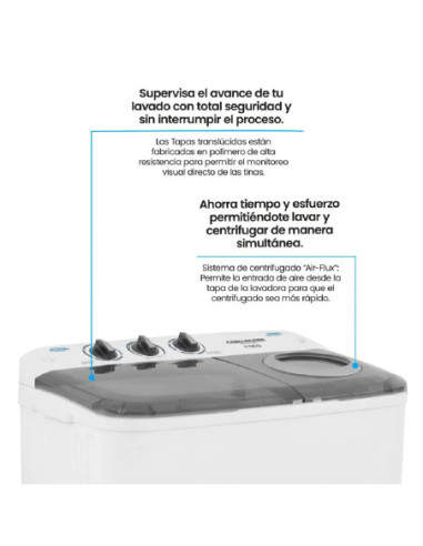 Lavadora Semiautomática Challenger 11 Kg Blanca CW4711 BL 3