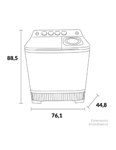 Lavadora Semiautomática Challenger 11 Kg Blanca CW4711 BL 10