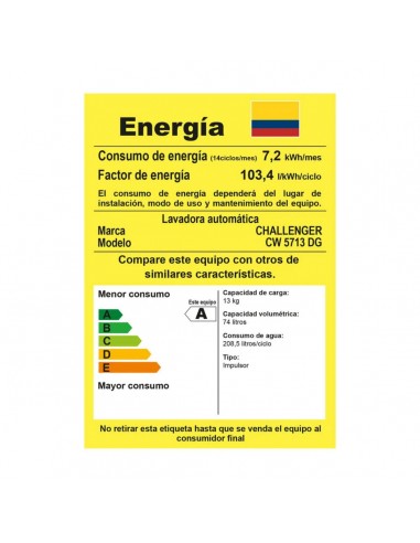 Lavadora Automática Challenger 13 Kg...