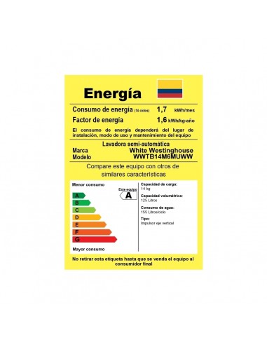 Lavadora Semiautomática Westinghouse...