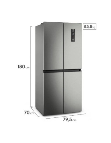 Nevecon Electrolux 421 Litros No Frost Bottom Multi Door Inverter Silver ERQU40E3HWS 9