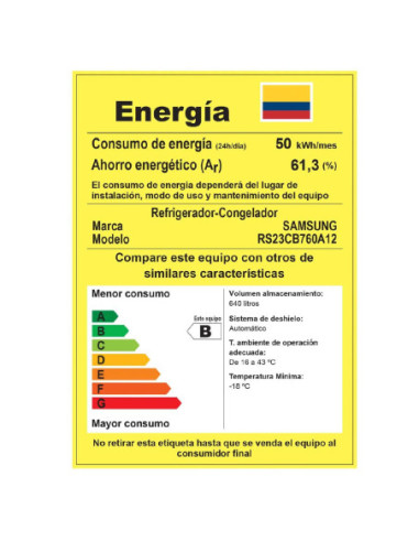 Nevecon Samsung 640 Litros Side by Side Blanco RS23CB760A12CO 9
