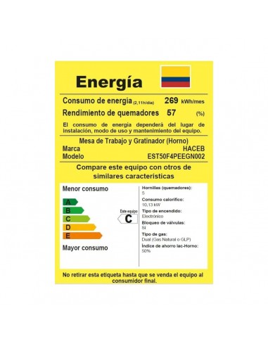 Estufa de Piso Haceb 4 puestos 50cm...