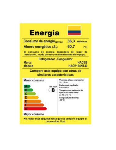 Nevera Haceb 404 Litros Brutos Plomo Manija Integrada NEV ALC 404 SE DA MI PLOMO R2 9
