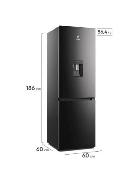 Nevera Electrolux 294 Litros Inverter IA Botton Freezer Black ERBA29V3HVB 3