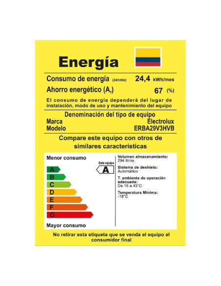 Nevera Electrolux 294 Litros Inverter IA Botton Freezer Black ERBA29V3HVB 6
