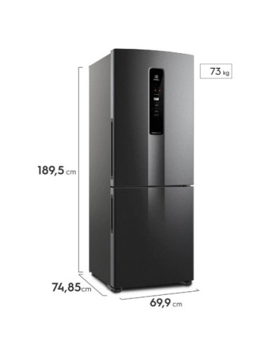 Nevera Electrolux 490 Litros Brutos No Frost Bottom Freezer Inverter Black IB7B 11