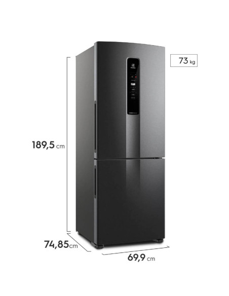 Nevera Electrolux 490 Litros Brutos No Frost Bottom Freezer Inverter Black IB7B 11