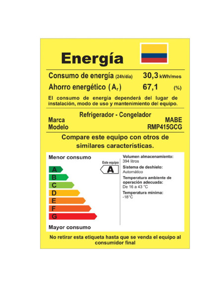 Nevera Mabe 415 Litros Brutos No Frost Top Mount Grafito RMP415GCG 3