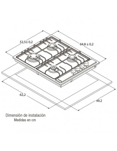 Cubierta Empotrable Challenger 65cm a...