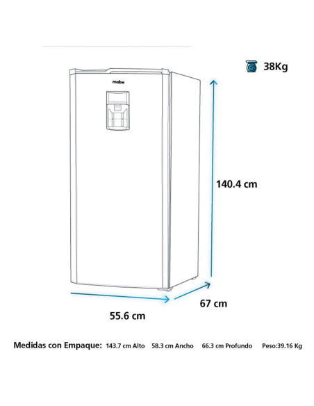 Nevera Mabe 235 Litros Brutos Frost Convencional RMU235NACG1 8