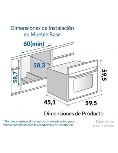 Horno Empotrable Challenger 60cm...