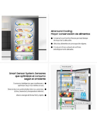 Nevera Samsung 427 Litros Tipo Europeo Gris RB43DG6005S9CO 6