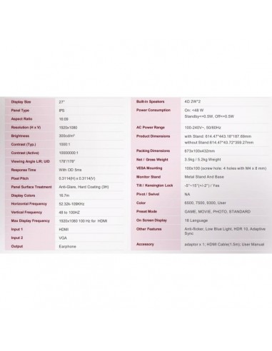 Monitor Caixun 27 pulgadas Full HD...