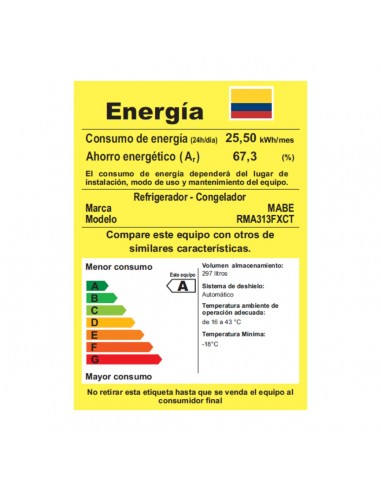 Nevera Mabe No Frost 313 Litros...