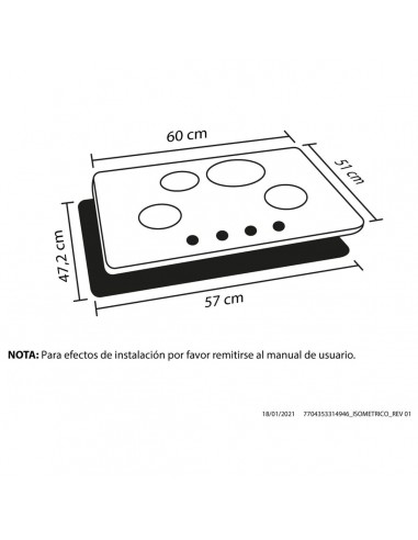 Cubierta Empotrable Haceb Cristal...