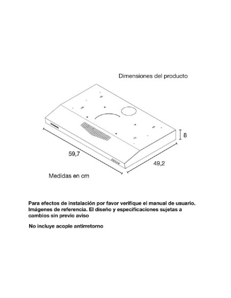 Campana Extractora Challenger 60 cm Horizontal CX 4310 3