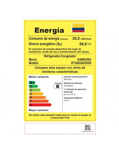 Nevera Samsung 389 Litros No Frost...