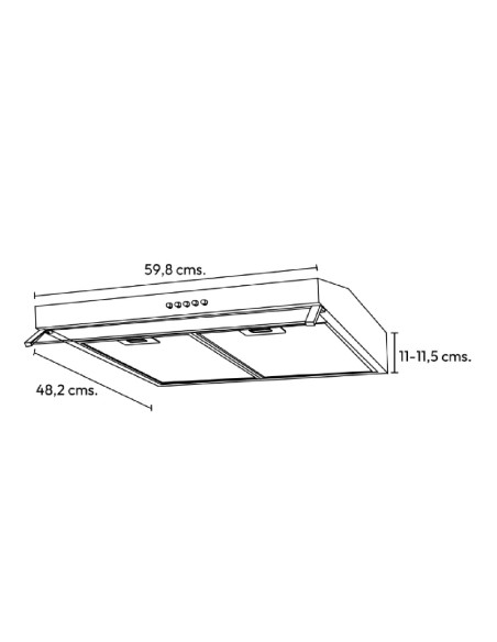Campana de Pared Superior 60 cm 3 velocidades Dual Negro CN 80511 6