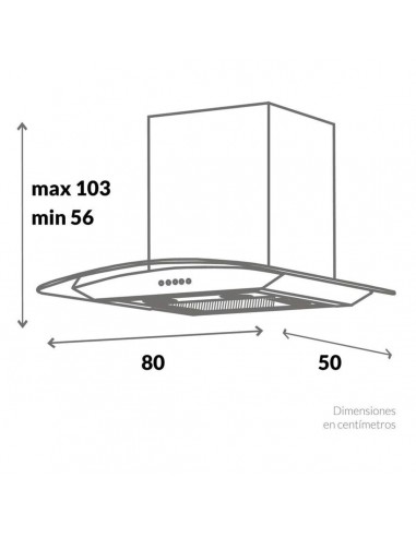 Campana Challenger 80cm Tipo Isla 3...