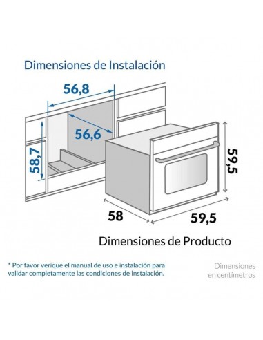 Horno Empotrable Challenger 52 Litros...