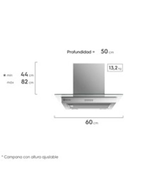 Campana Extractora Electrolux 60cm Pared 3 Velocidades Emp CE6VX 8