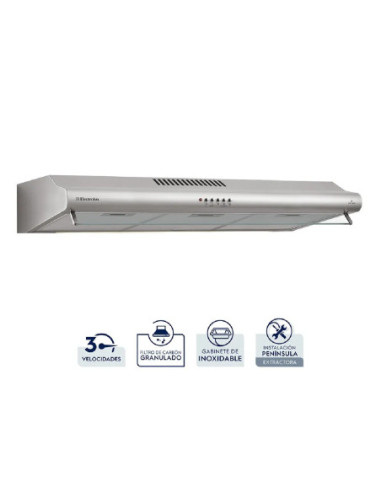 Campana Extractora Electrolux 80cm Empotrable 3 Velocidades Inox Emp EJSE306TBLS 3
