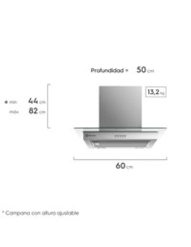 Campana Extractora Electrolux 60cm Pared 3 Velocidades CE6VX 8