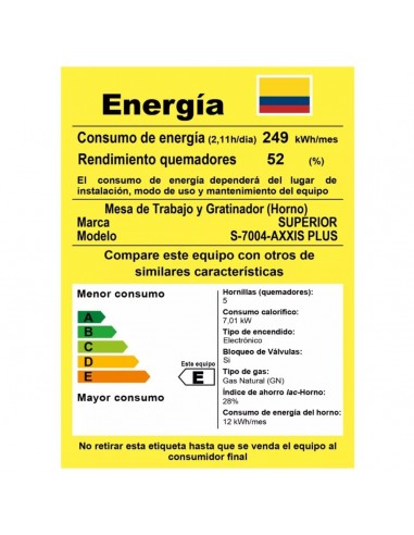 Estufa de Piso Superior Axxis Pluss 4...