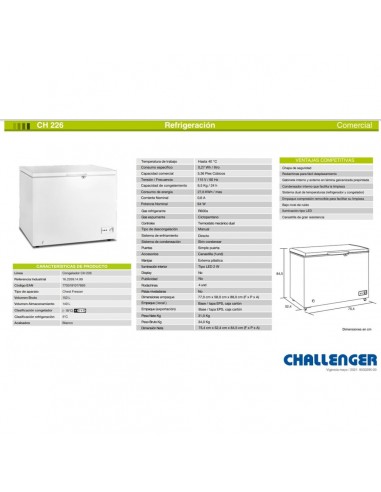 Congelador Horizontal Challenger 152... Congelador Horizontal Challenger 152...