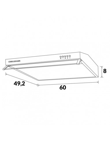 Campana Challenger 60cm Horizontal 3...