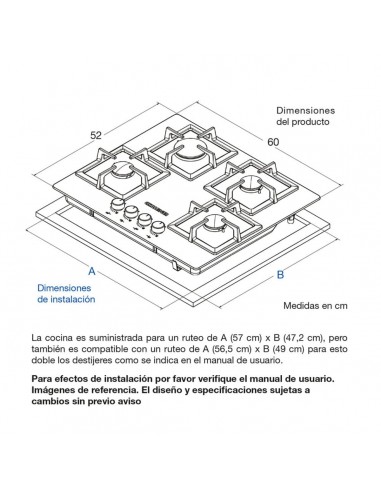 Cubierta Empotrable Challenger 60cm 4...