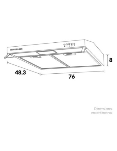 Campana Extractora Challenger 76cm Horizontal 3 Velocidades CX 4572 INOX 4