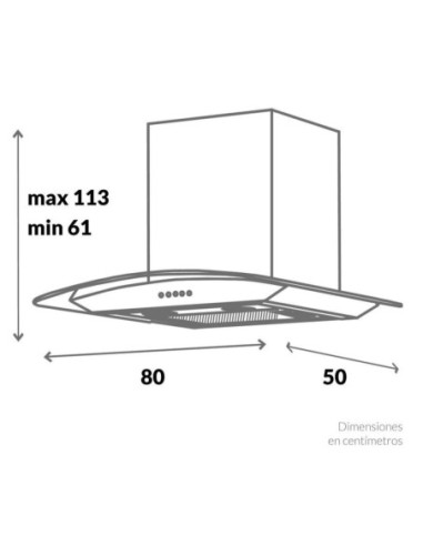 Campana Extractora Challenger 80 cm Península 3 Velocidades CX 4800 4