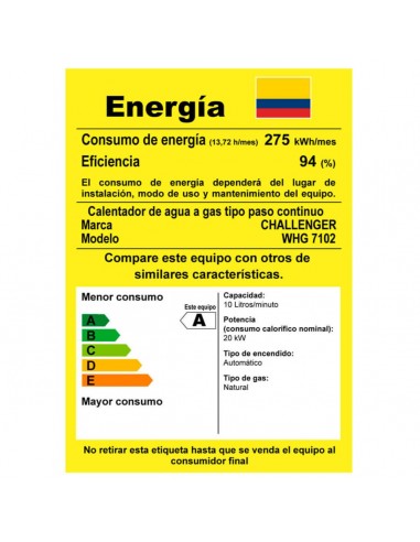 Calentador De Paso a Gas Natural...