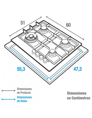 Cubierta empotrar Inox Challenger...