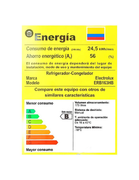 Nevera Electrolux 166 Litros Botton Freezer Black ERB163HB