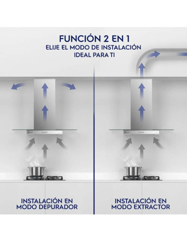 Campana Extractora Electrolux 90cm Empotrable Pared Luz LED Inox Emp CE9VX
