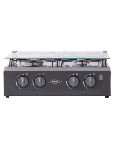 Estufa de Mesa Haceb 4 Puestos Avellana Gas Natural Plata