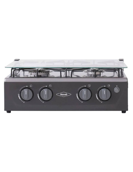 Estufa de Mesa Haceb 4 Puestos Avellana Gas Natural Plata