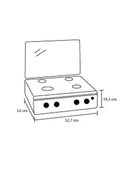 Estufa de Mesa Haceb 4 Puestos Avellana Gas Natural Plata