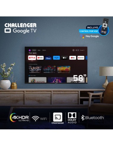 Televisor Challenger 58 pulgadas UHD...