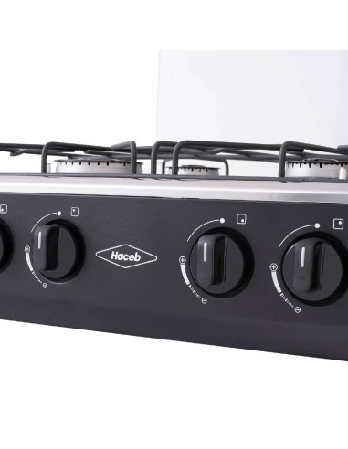 Estufa de Mesa Haceb 4 Puestos Avellana Gas Natural Negra